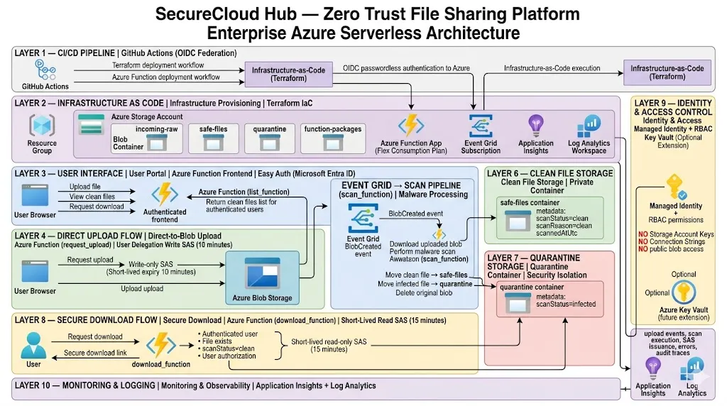 Architecture diagram for SecureCloud Hub