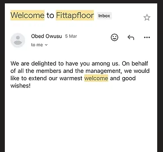 Example of a Welcome Email