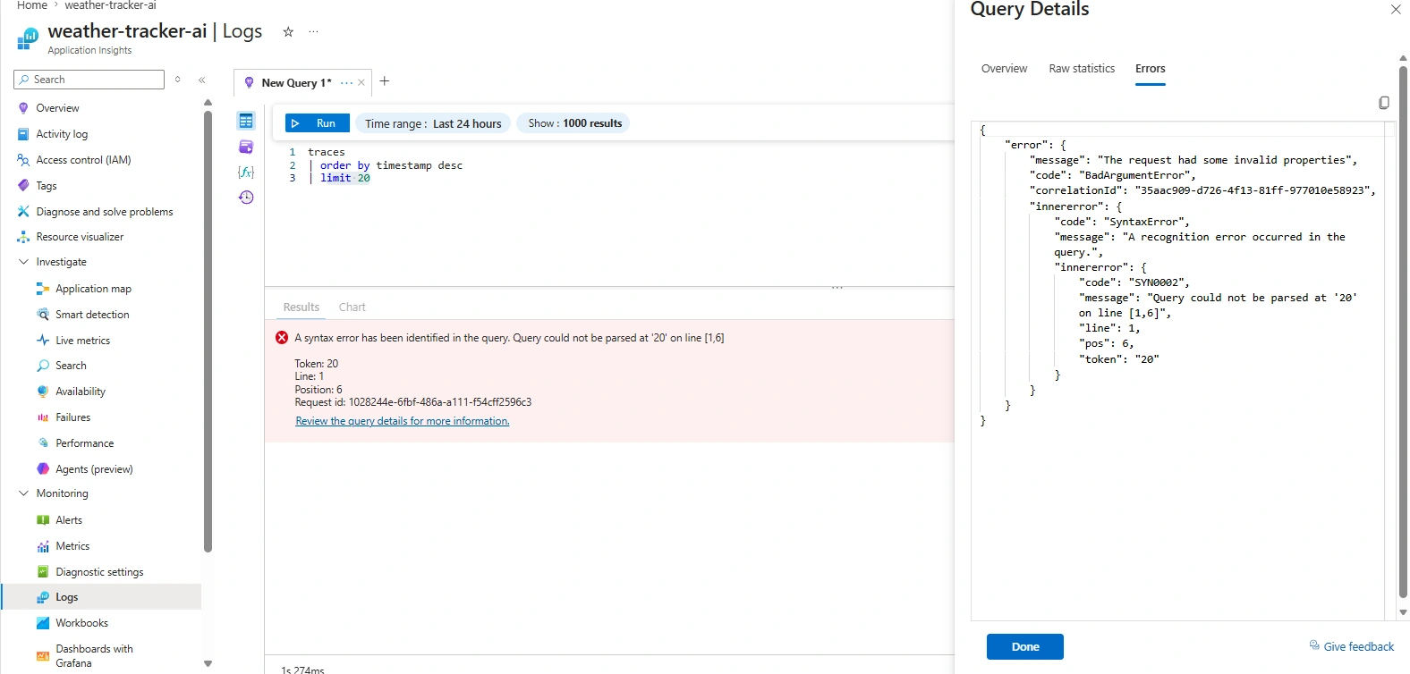 KQL syntax issue
