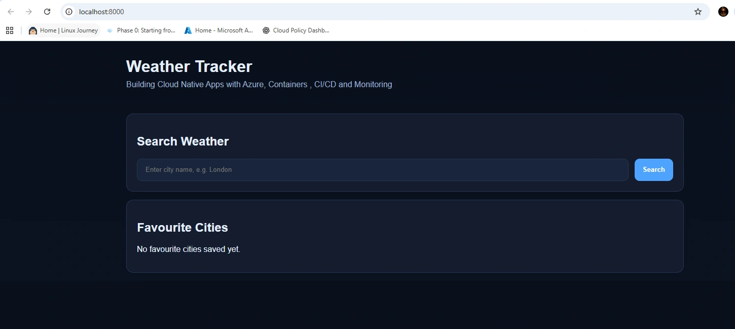 Local container homepage