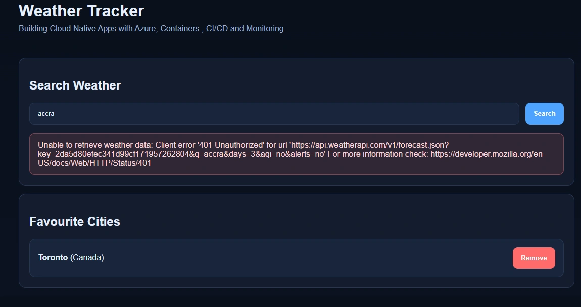 Unauthorized API key issue